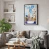 02 - Framed Las Vegas Center Watercolor Canvas Print - Skandinavian Living Room.jpg