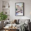 02 - Framed Lisbon 1 - Watercolor Canvas Print - Skandinavian Living Room.jpg