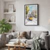 02 - Framed Lisbon Tram 28 - Watercolor Canvas Print - Skandinavian Living Room.jpg