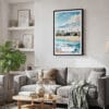 02 - Framed Los Angeles Waterfront Homes Watercolor Canvas Print - Skandinavian Living Room.jpg