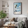 02 - Framed Los Angeles beach lifeguard tower Watercolor Canvas Print - Skandinavian Living Room.jpg