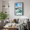 02 - Framed Maldives Watercolor Canvas Print - Skandinavian Living Room.jpg