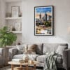 02 - Framed Melbourne Watercolor Canvas Print - Skandinavian Living Room.jpg