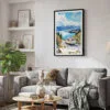 02 - Framed Mount Cook Road NZ Watercolor Canvas Print - Skandinavian Living Room.jpg