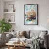 02 - Framed Mumbai Taj Mahal Palace Watercolor Canvas Print - Skandinavian Living Room.jpg