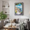 02 - Framed Naples Italy Watercolor Canvas Print - Skandinavian Living Room.jpg