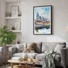 02 - Framed Nashville Skyline Watercolor Canvas Print - Skandinavian Living Room.jpg