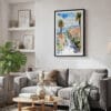 02 - Framed Nice France Watercolor Canvas Print - Skandinavian Living Room.jpg