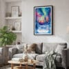 02 - Framed Northern Lights Fairbanks Alaska Watercolor Canvas Print - Skandinavian Living Room.jpg