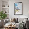 02 - Framed Outer Banks Cottage Watercolor Canvas Print - Skandinavian Living Room.jpg