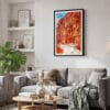 02 - Framed Petra Jordan Watercolor Canvas Print - Skandinavian Living Room.jpg