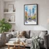 02 - Framed Philadelphia Downtown Watercolor Canvas Print - Skandinavian Living Room.jpg