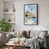 02 - Framed Portland Maine Watercolor Canvas Print - Skandinavian Living Room.jpg