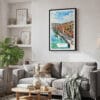 02 - Framed Porto Skyline Watercolor Canvas Print - Skandinavian Living Room.jpg