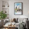 02 - Framed Prague Charles Bridge - Watercolor Canvas Print - Skandinavian Living Room.jpg
