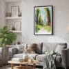 02 - Framed Redwood National Park California Watercolor Canvas Print - Skandinavian Living Room.jpg