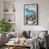 02 - Framed Reykjavik Watercolor Canvas Print - Skandinavian Living Room.jpg