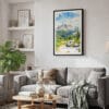 02 - Framed Rocky Mountains National Park Watercolor Canvas Print - Skandinavian Living Room.jpg