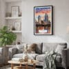 02 - Framed San Diego Skyline Watercolor Canvas Print - Skandinavian Living Room.jpg