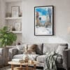 02 - Framed Sapporo City - Watercolor Canvas Print - Skandinavian Living Room.jpg