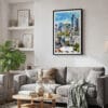 02 - Framed Seoul Skyline Watercolor Canvas Print - Skandinavian Living Room.jpg