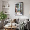 02 - Framed Sequoia California Watercolor Canvas Print - Skandinavian Living Room.jpg