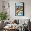 02 - Framed Stockholm Skyline Watercolor Canvas Print - Skandinavian Living Room.jpg
