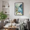 02 - Framed The Fjords Watercolor Canvas Print - Skandinavian Living Room.jpg