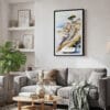 02 - Framed Torrey Pines San Diego Watercolor Canvas Print - Skandinavian Living Room.jpg