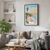 02 - Framed Tulum Mexico Watercolor Canvas Print - Skandinavian Living Room.jpg