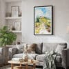 02 - Framed Tuscany Italy Watercolor Canvas Print - Skandinavian Living Room.jpg
