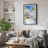 02 - Framed US - Key West Beach House - Watercolor Canvas Print - Skandinavian Living Room.jpg