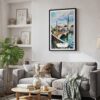 02 - Framed Zurich Switzerland Watercolor Canvas Print - Skandinavian Living Room.jpg