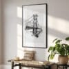02 - Golden Gate Bridge Pencil Drawing Art - Digital Downloads - Hallway.jpg
