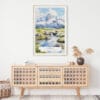 02 - Katmai National Park Watercolor Art Print Hanging above Shelf.jpg