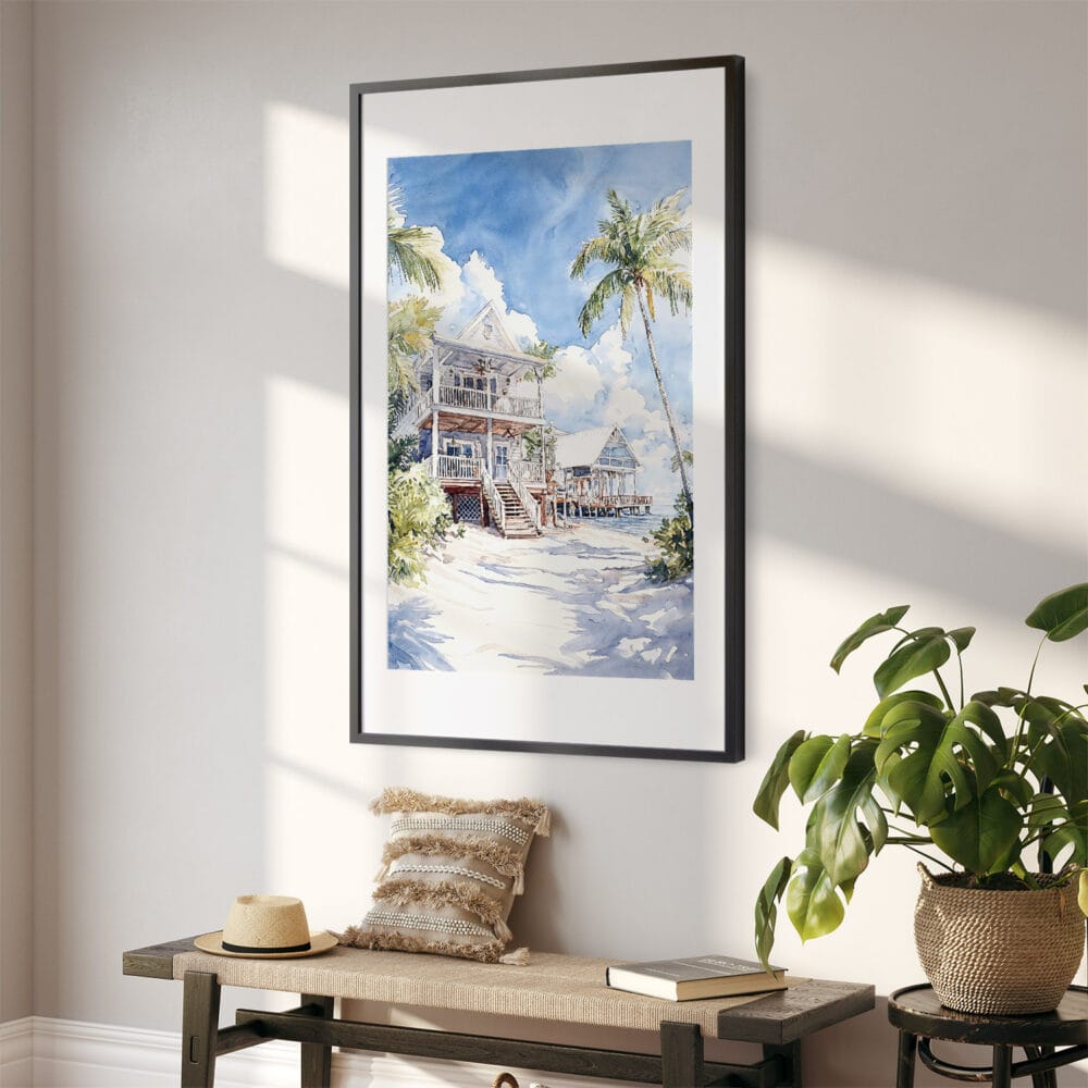 02 - Key West Beach House Watercolor Art - Digital Downloads - Hallway.jpg 02 - Key West Beach House Watercolor Art - Digital Downloads - Hallway.jpg