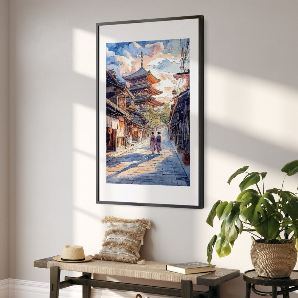 02 - Kyoto Hokan-ji Temple Watercolor Art - Digital Downloads - Hallway.jpg 02 - Kyoto Hokan-ji Temple Watercolor Art - Digital Downloads - Hallway.jpg