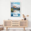 02 - Lake Clark National Park Watercolor Art Print Hanging above Shelf.jpg