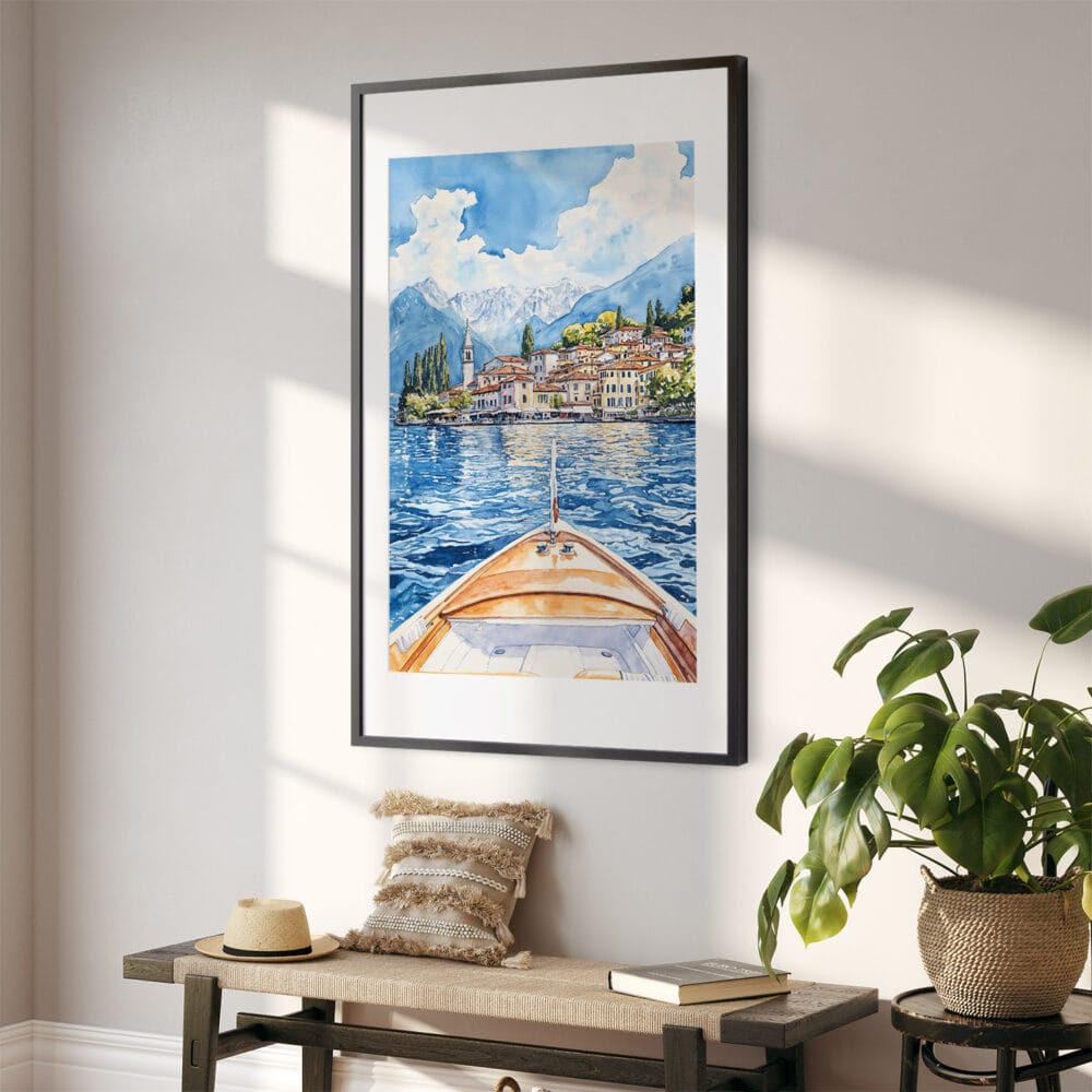 02 - Lake Como Boat View Watercolor Art - Digital Downloads - Hallway.jpg 02 - Lake Como Boat View Watercolor Art - Digital Downloads - Hallway.jpg