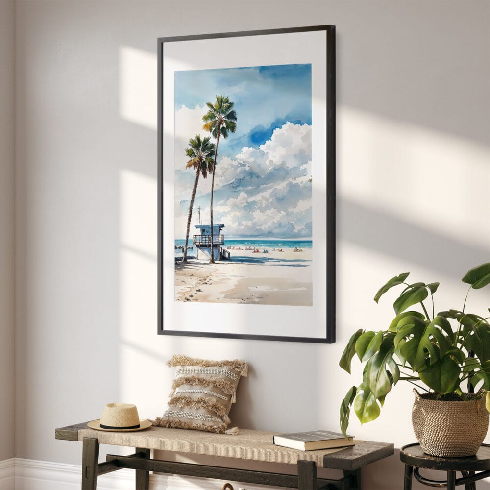 02 - Los Angeles beach lifeguard tower Watercolor Art - Digital Downloads - Hallway.jpg 02 - Los Angeles beach lifeguard tower Watercolor Art - Digital Downloads - Hallway.jpg