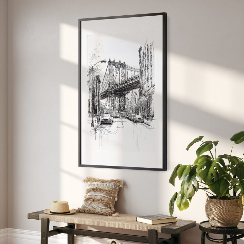 02 - Manhattan bridge - Pencil Drawing Art - Digital Downloads - Hallway.jpg 02 - Manhattan bridge - Pencil Drawing Art - Digital Downloads - Hallway.jpg