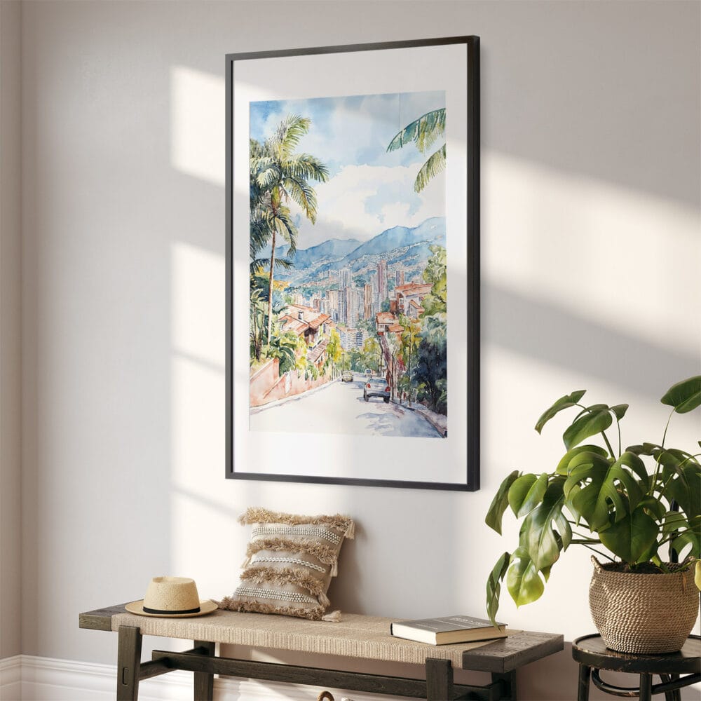 02 - Medellin Skyline watercolor Art - Digital Downloads - Hallway.jpg 02 - Medellin Skyline watercolor Art - Digital Downloads - Hallway.jpg