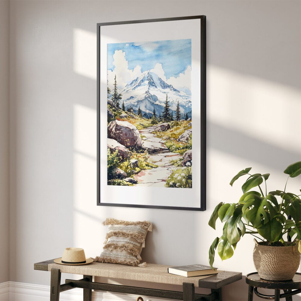 02 - Mount Rainier National Park Watercolor Art - Digital Downloads - Hallway.jpg 02 - Mount Rainier National Park Watercolor Art - Digital Downloads - Hallway.jpg