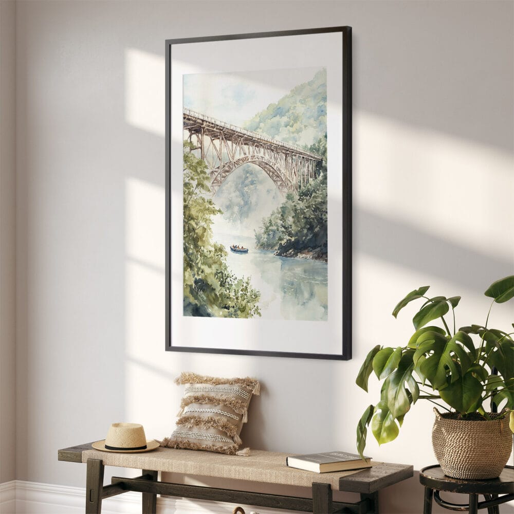 02 - New river gorge Bridge Watercolor Art - Digital Downloads - Hallway.jpg 02 - New river gorge Bridge Watercolor Art - Digital Downloads - Hallway.jpg
