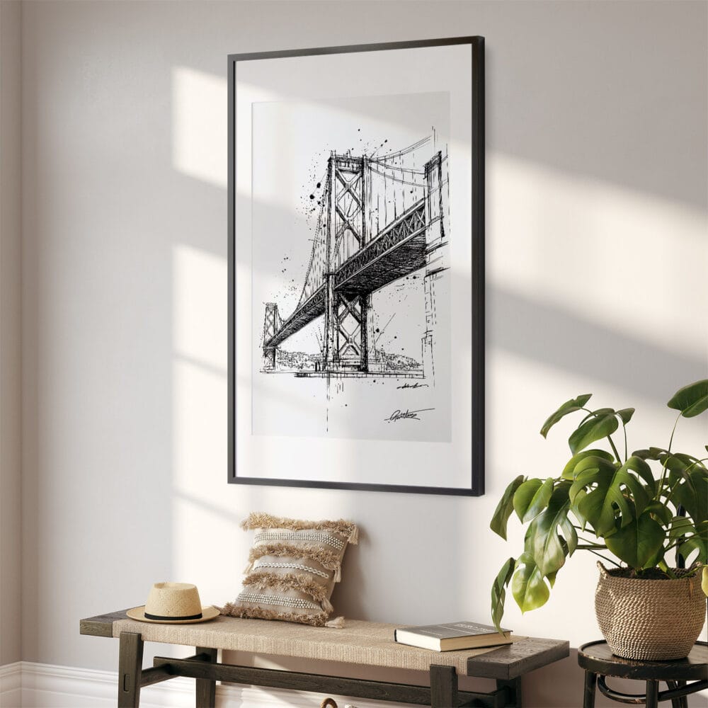 02 - Oakland Bridge Pencil Drawing Art - Digital Downloads - Hallway.jpg 02 - Oakland Bridge Pencil Drawing Art - Digital Downloads - Hallway.jpg