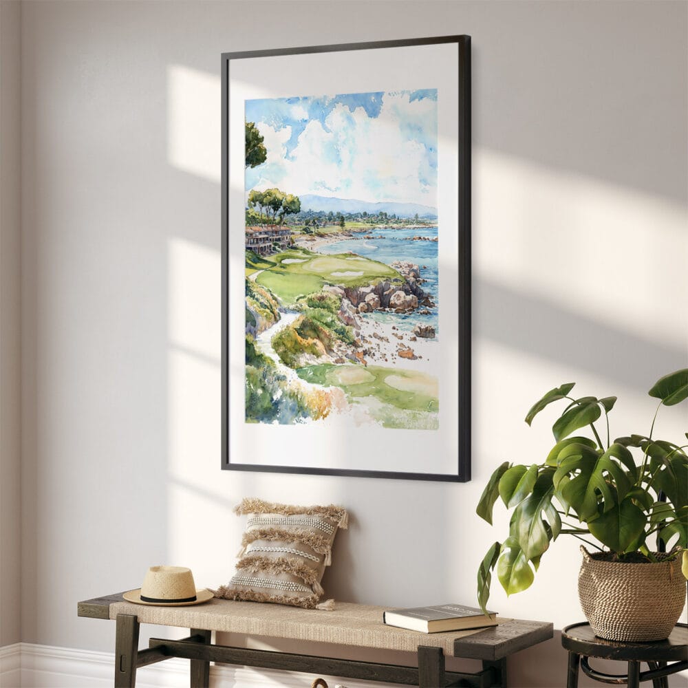 02 - Pebble Beach Golf Course Watercolor Art - Digital Downloads - Hallway.jpg 02 - Pebble Beach Golf Course Watercolor Art - Digital Downloads - Hallway.jpg