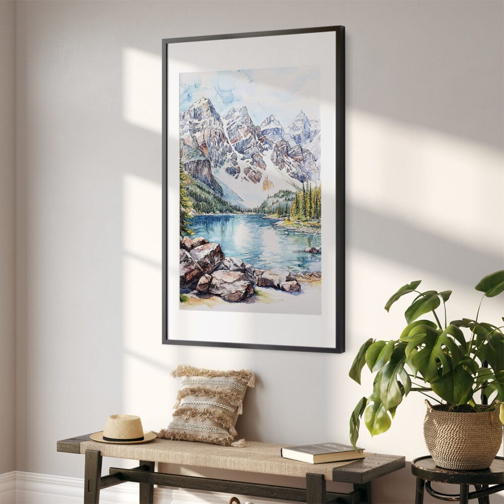 02 - Rocky Mountains Valley of the Ten Peaks Watercolor Art - Digital Downloads - Hallway.jpg 02 - Rocky Mountains Valley of the Ten Peaks Watercolor Art - Digital Downloads - Hallway.jpg