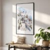 02 - Santorini Blue Dome Watercolor Art - Digital Downloads - Hallway.jpg