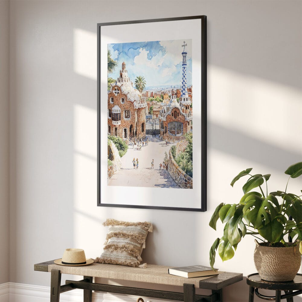 02 - Spain Park Guell Watercolor Art - Digital Downloads - Hallway.jpg 02 - Spain Park Guell Watercolor Art - Digital Downloads - Hallway.jpg