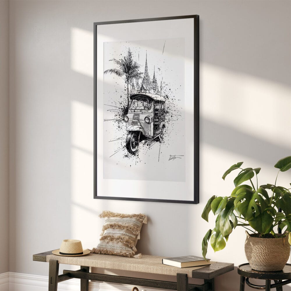 02 - Thailand - Tuk Tuk 1 Pencil Drawing Art - Digital Downloads - Hallway.jpg 02 - Thailand - Tuk Tuk 1 Pencil Drawing Art - Digital Downloads - Hallway.jpg